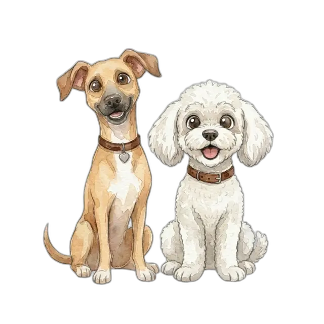 Our dogs sitting
